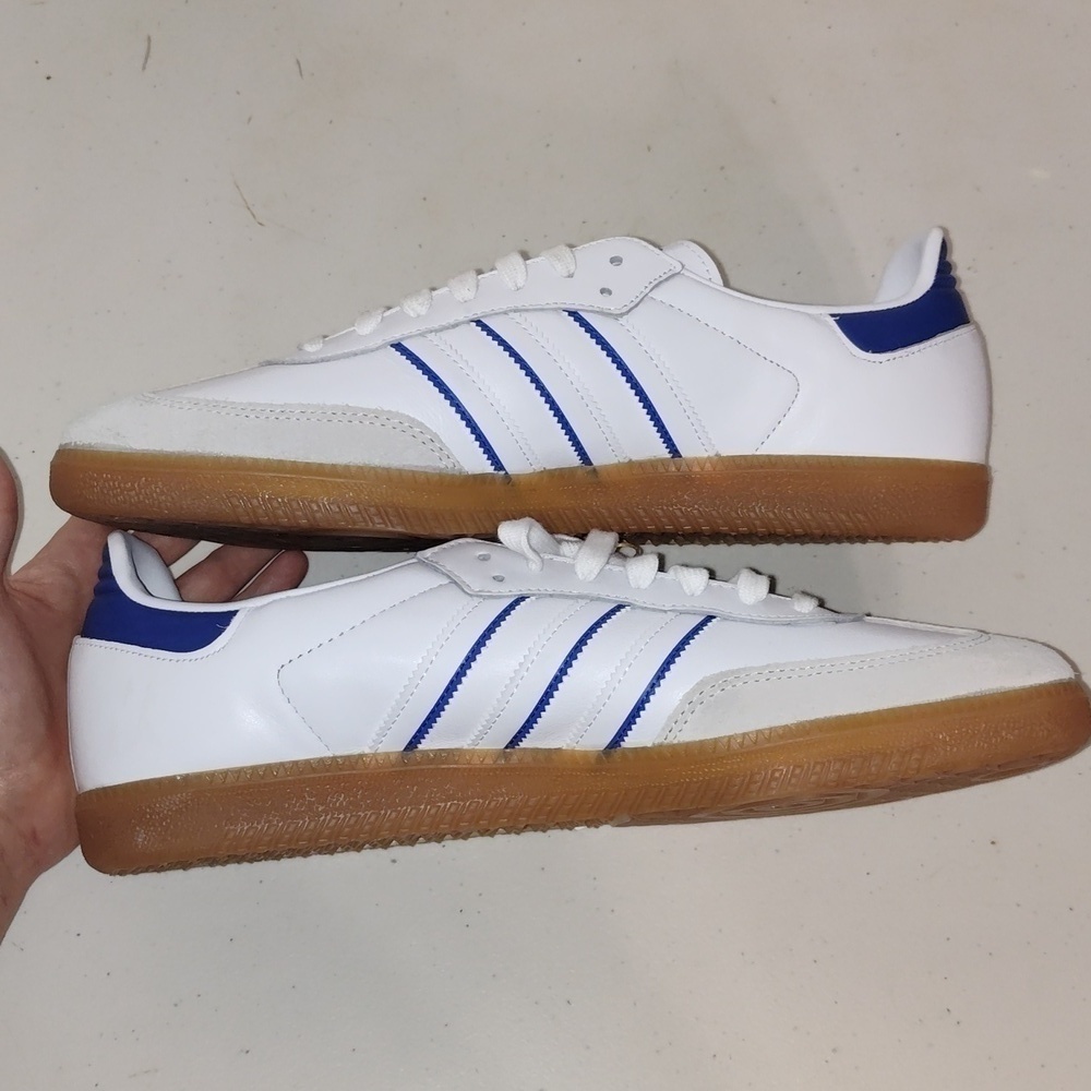 Adidas Samba Original Sneakers White Lucid Blue Size men's 11.5 - Picture 6 of 12